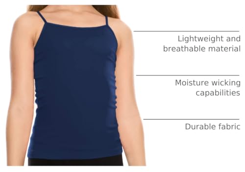 Image of Kurve Girl's Sleeveless Tank Top - Stretch Undershirts Cami Camisole, UV Protective Fabric, Rated UPF 50+ (Made in USA)