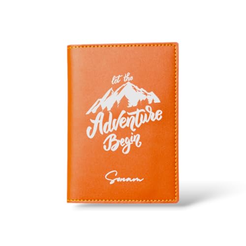 Image of Unisex Passport Cover for Men & Women | Printed, Classy & Stylish | Vegan Leather Passport Cover for Travel (TAN)