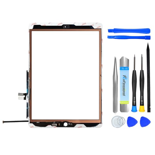 NB+ Touchscreen Digitizer für iPad 7 iPad 8 Display 10,2 Zoll, iPad 2019 2020(A2197 A2198 A2200 A2270 A2428 A2429 A2430) Generation, mit Werkzeug Set, mit Vorab klebender(Schwarz)