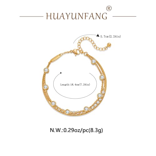 Bracelet en or délicat pour femmes avec de la zircone scintillante - 5