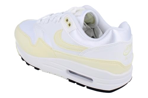 Image of Nike Air Max 1 Women's Shoes (DZ2628-108, White /Summit White /Black /Alabaster) Size 6.5
