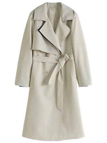 Cardigan mi-long pour femme avec un trench à revers bicolore chic