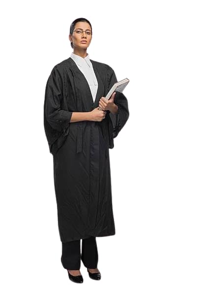 Men's And Women's Black Gown Perfect Single Breasted Regular Fit Advocate Gown for Formal Wear High Court and Bachelors, Professional Judge's Robe. (IN, Alpha, M, Regular, Black)-image-27