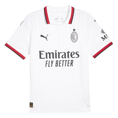 PUMA Mens Ac Milan Away Collared Short Sleeve Jersey Casual - White