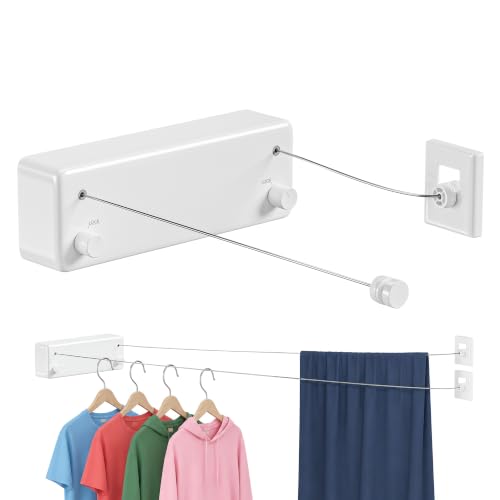 JOOM corde à linge rétractable inox 2 x 4,2 m fixation murale intérieur