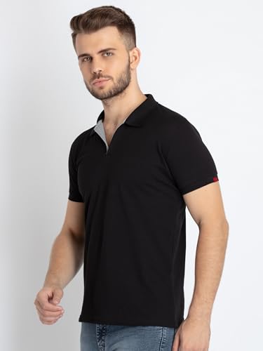 Image of Status Quo Men's Polo T-Shirt | Rich Cotton Blend | Slim Fit | All Day Comfort | Contrast Inner Placket | Polo Collar