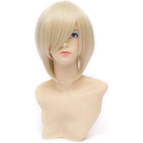 QIYUN.Z Alois Trancy Black Butler Short Straight Blond Bob Unisex Cosplay Anime Costume Synthetic Fibre Hair Heat Resistant Full Wig For Women Cover