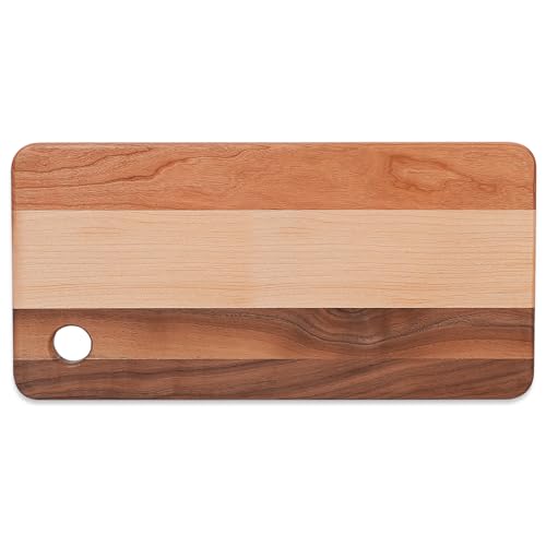 Image of CONSDAN Narrow Cutting Board for Kitchen, Small Wood Cutting Board Hardwood Chopping Board for Meat, Vegetables, Fruits, Bread, and Cheese, 14 x 7 x 10 /16 in