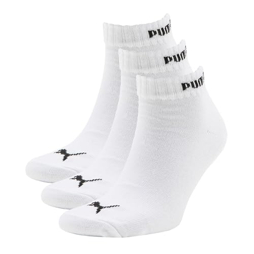 Puma Unisex Quarter Pack Sock, White, 6 8 UK