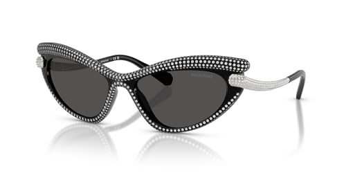 Swarovski Women's SK6038 Cat Eye Sunglasses, Black/Dark Grey, 56 mm2