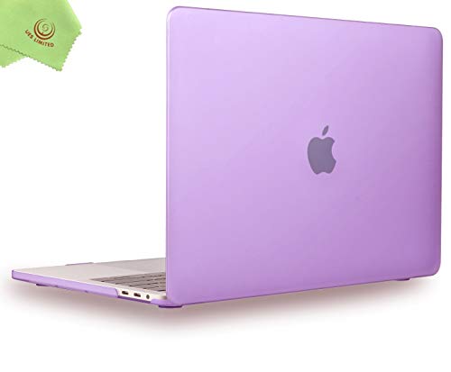 UESWILL Compatible with MacBook Pro 13 inch Case 2019 2018 2017 2016 Release A2159 A1989 A1706 A1708, Matte Hard Shell Cover & Microfibre Cleaning Cloth, Purple