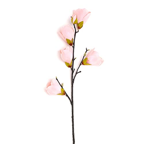 Image of PURE HOME + LIVING Pink Magnolia Faux Flower Stem Artificial Magnolia Long Stem for Vase,Artificial Flowers for Decoration,Perfect for Home Decor,Party Wedding & Restaurant,(Height-103 CM) Pack of 1