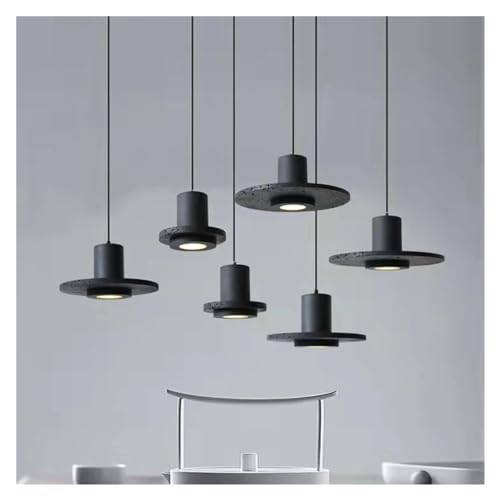 Lampe suspendue noire LED moderne pour chambre et café