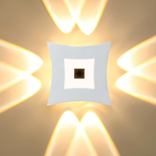 Image of Ankey 12W Led Wall Lamp, Aluminium LED Wall Sconce, IP65 Waterproof Outdoor Wall Lights for Living Room, Bedrooms, Bathroom, Hallway, Porch, Patio, 3000K Warm White