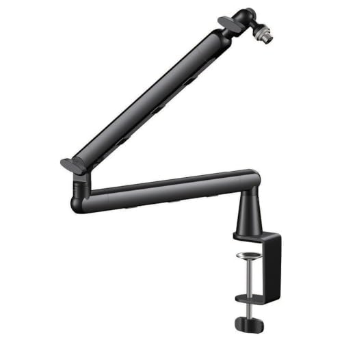 Image of Kadence NB55-BK Touring Series Professional Mic Boom Arm Stand | Heavy-Duty Steel Build & 1.5kg Load Capacity | 360 Adjustable Desk Mount | For Podcasting, Streaming & Studio Recording | Black