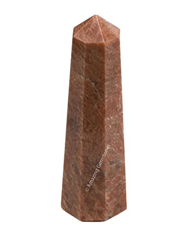 Image of Amazing Gemstone Peach Moonstone Crystal Towers - Natural Healing Crystal Point Obelisk for Reiki Healing and Crystal Grid (3 inch to 4 inch INCH)