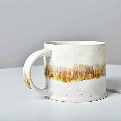 Bosmarlin Medium Ceramic Coffee Mug Set Of 2, 15 Oz, Big Stoneware Tea Cup For Office And Home, Dishwasher And Microwave Safe (Beige, 2) #TOP5