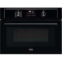 AEG 3000 Series CombiQuick Microwave and Built-in Oven KMX365060B, 43L, Integrated Oven with Turbo Grill, Pizza Setting, Defrost and Reheating, Electronic display and Delay Start, 450x560x550mm, Black