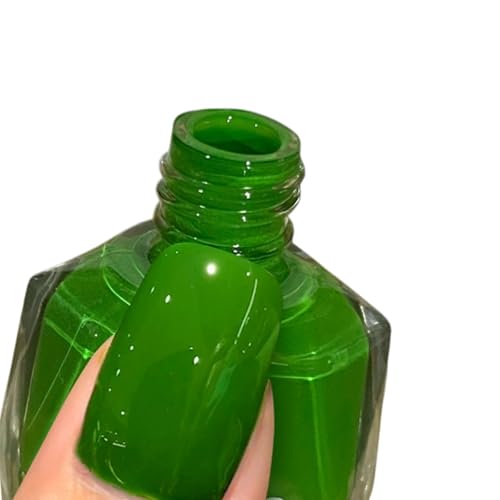 Quick Dry Nail Polish Glitter Nail Varnish Long Lasting Nail Varnish with Shimmer & Glitter Finish Smooth Glossy Nail Polish Easy Apply No UV Lamp Needed for DIY Nail Art Easy Apply(Green)