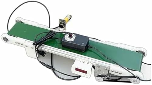 HOTAPEPU Cinta transportadora de Escritorio, 10 x 100 cm, con Contador automático, Velocidad Ajustable de 1,8 a 7,6 cm/s, 116 RPM, para producción tecnológica~/