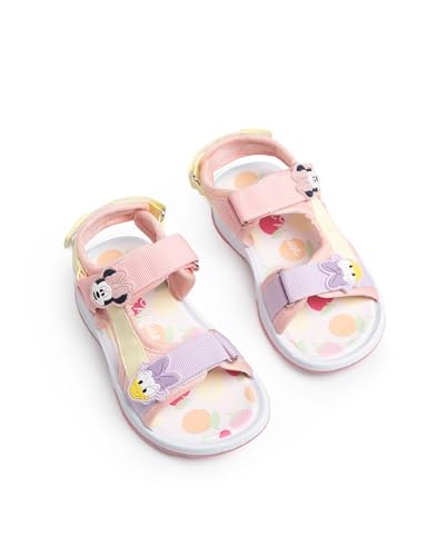 Sandales roses Minnie et Daisy Disney pour filles à scratch multicolores