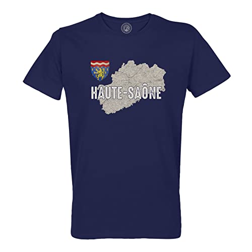 T-shirt homme coton bio Haute-Saône 70 idée cadeau carte ancienne