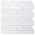 WOWSTAR 10-Sheet White Peel and Stick Backsplash Tiles for Kitchen, Marble Look Stick on Tiles for Kitchen, 12 inches x 12 inches