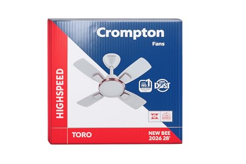 Image of Crompton Highspeed Toro 600 mm Designer Ceiling Fan | BEE Star Energy Rating | Anti-Dust | Active Power Technology | Upto 50% Less Heating | 2 Year Manufacturer Warranty | Silver Magic White
