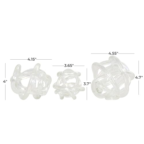 Juego de 3 esculturas decorativas de cristal transparente miniatura 6