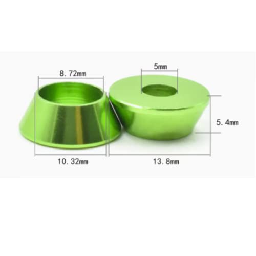 Image of 50pcs M5 Cone Cup Washers Anodized Aluminum Alloy Screw Gasket Countersunk Washers (Green)