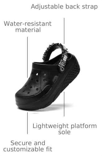 Image of FLIOZY Women's Gardener Platform Clogs Slippers Hight Heels Mules Clog Wedge Sandals Outdoor Beach Shoes