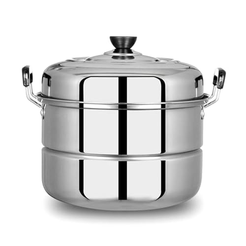 Olla de vapor de acero inoxidable de 2 niveles y gran capacidad para verduras y huevos 3