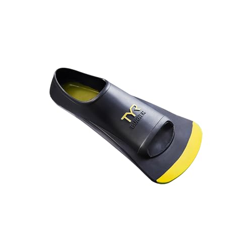 TYR Unisex Adult Burner Fins 2.0 Footwear, Black/Yellow, Small US