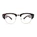 SA106 Retro Nerdy Thick Half Rim Hipster DJ Clear Lens Fashion Eyeglasses [Tortoise Gold - Clear]