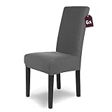 Scheffler Home Stretch Stuhlbezug Luna/6er Set Elastische Sitzbezüge/Elegante Mikrofaser Spannbezug