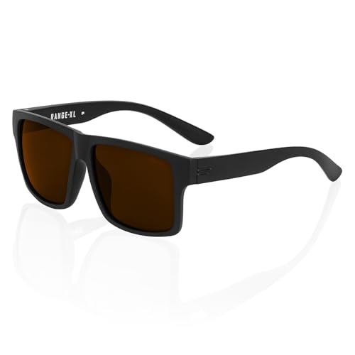 Image of TOROE Eyewear Matte Black RANGE XL Frame Sunglasses Light Weight TR90 Frame, Polarized Polycarbonate Lens