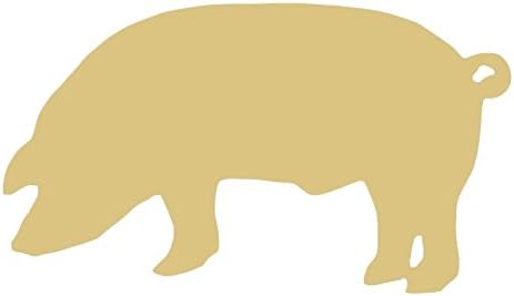Pig Cutout Unfinished Wood Farm Bacon Hog Livestock Ranch Western MDF Shape Canvas Style 2