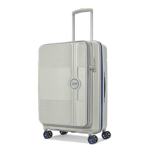 Image of Skybags Zephyre Large Hard Luggage (77 Cm) | Luggage Trolley with 8 Wheels, TSA Lock and Expander | Gray | Unisex