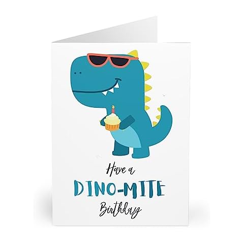 Dino-Mite Birthday Card with Sunglasses Cover