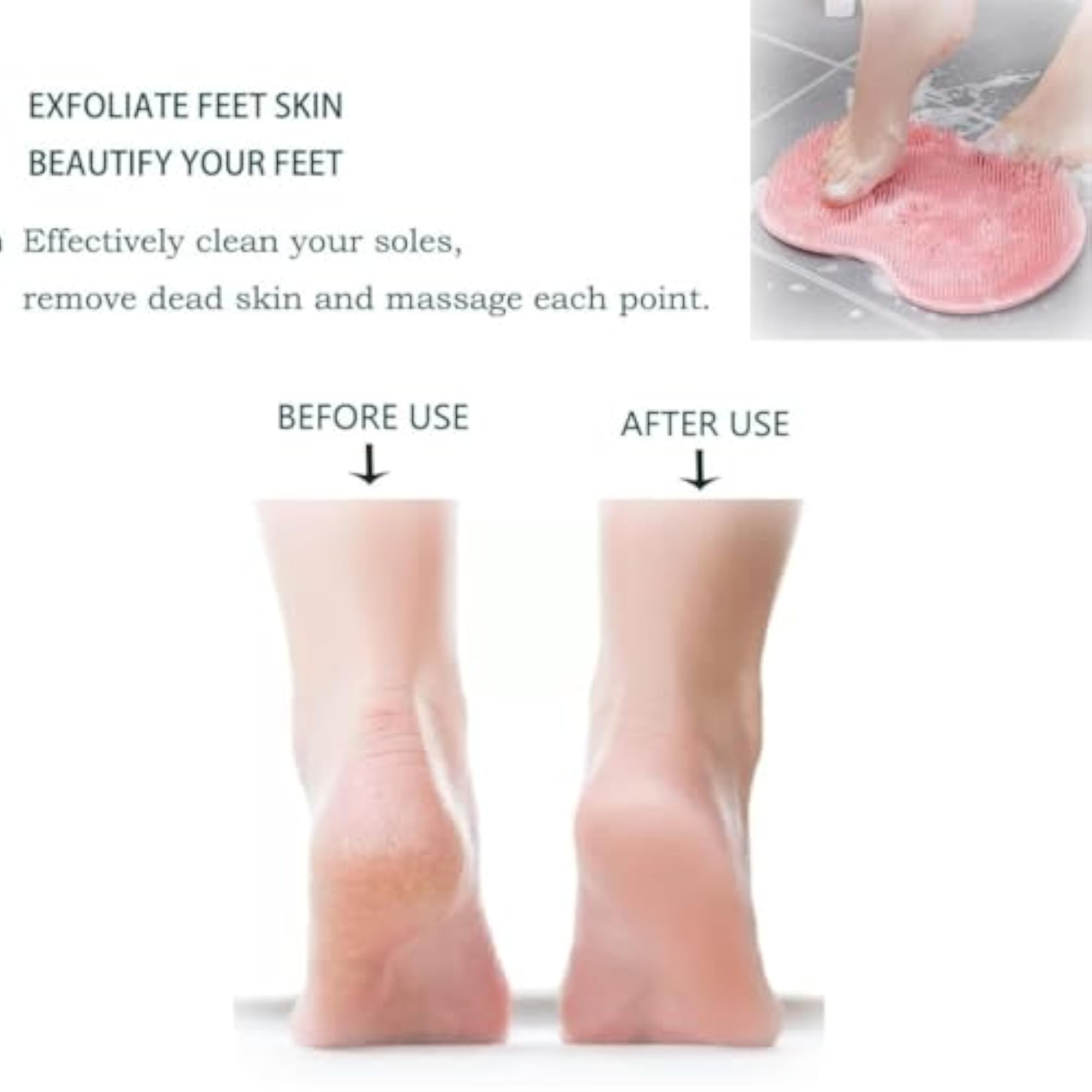 Silicone Foot Scrubber Mat for Shower with Suction Cups