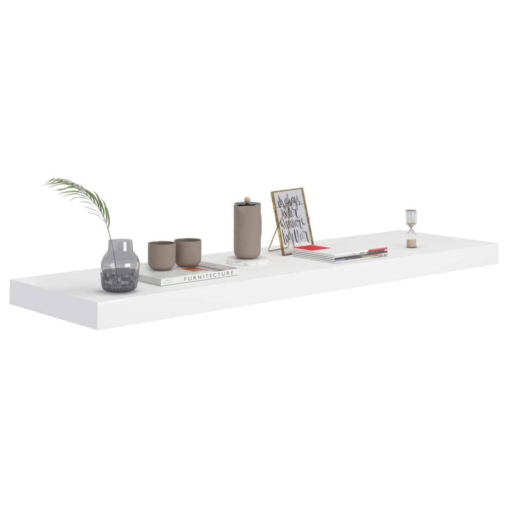 Juego de 2 estantes flotantes blancos, 90 x 23,5 x 3,8 cm, tablero de panal de MDF, para decoración de libros, montaje invisible, montaje estable en pared