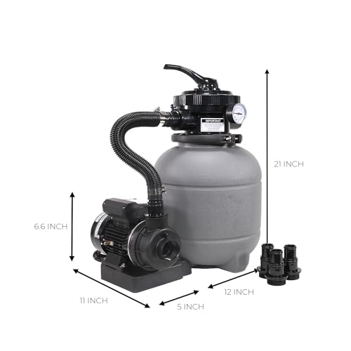 XtremepowerUS 12" Sand Filter for Above-Ground Swimming Pools Max 2,400GPH 7-Way Multi-Port Valve Pool Pump Up to 10,000 Gallons Strainer Basket (Include Filter Media) by XtremepowerUS - Image 8