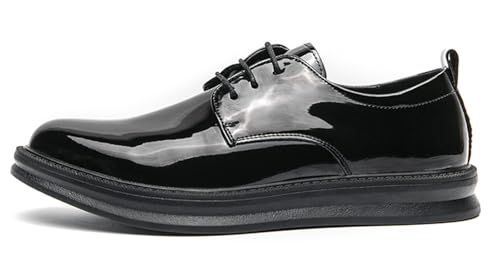 Mens Sneakers Black Prom Dress Oxfords Tuxedo Leather Derby Fashion Business Comfortable Casual Walking Shoes2