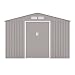 HATTORO S300 Metall Gerätehaus XXXL 277x319x192cm Geräteschuppen Garten Schuppen Gartenhaus Satteldach Hellgrau