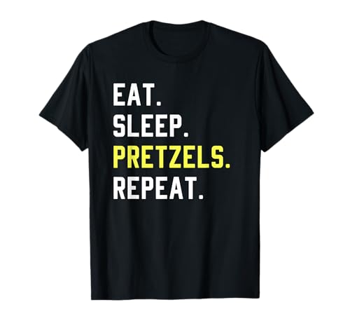 Nazionale Pretzel Giorno Mangiare Sonno Pretzels Ripetere Divertente Maglietta