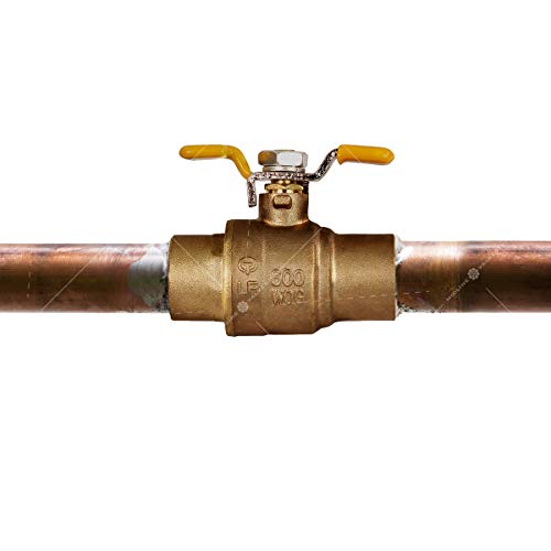 Midline Valve 837C256-Nl Premium Full Port Ball Valve With T-Handle Brass, X 3/4 In. Swt, 3/4 In. Sweat X 3/4 In. Sweat #TOP3