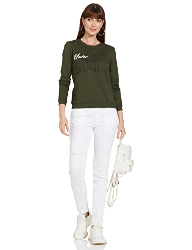 Image of Max Cotton Women Typographic Print Round Neck Sweatshirt