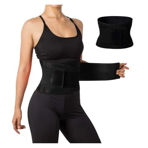DUNSBY Faja Reductora Mujer Cinturón de Soporte Lumbar Transpirable for la Espalda Baja, for Hombres y Mujeres(Black,XXL)