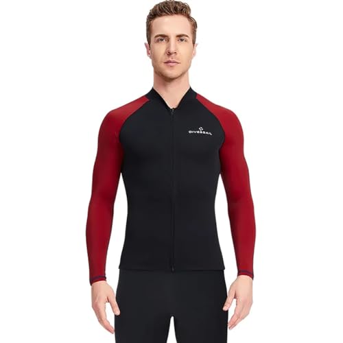 WYYHAA Wetsuits Tops Women & Men, 1.5mm Neoprene + Lycra Long Sleeve Front Zipper Jacket, Diving Suit Keep Warm for Surfing Swimming Scuba Kayaking,Men,3XL