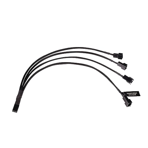 Alphacool 18695 Y-Splitter 3-Pin auf 4x 3-Pin 30cm Kabel Modding gesleevt schwarz